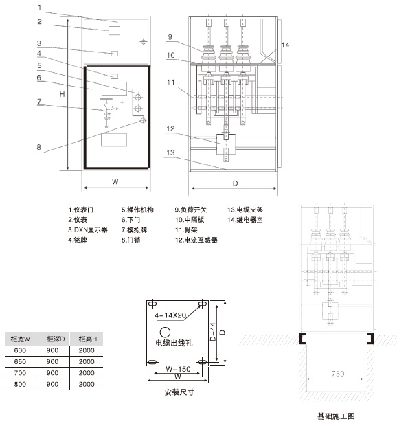 HXGN17-12型單元式交流金屬封閉環網開關設備