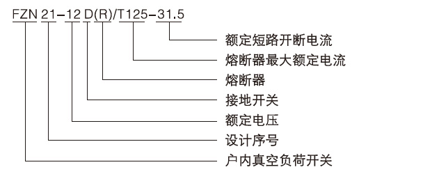 FZN21-12D戶內真空負荷開關-熔斷器組合電器型號含義