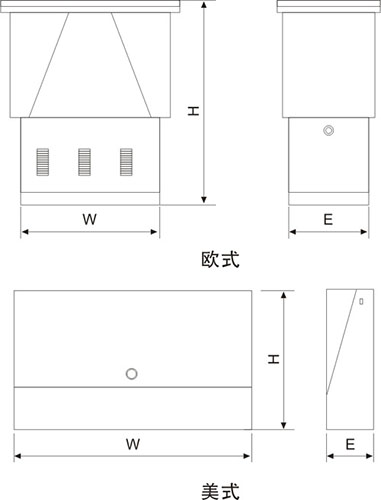 不銹鋼戶外電纜分支箱外形尺寸圖